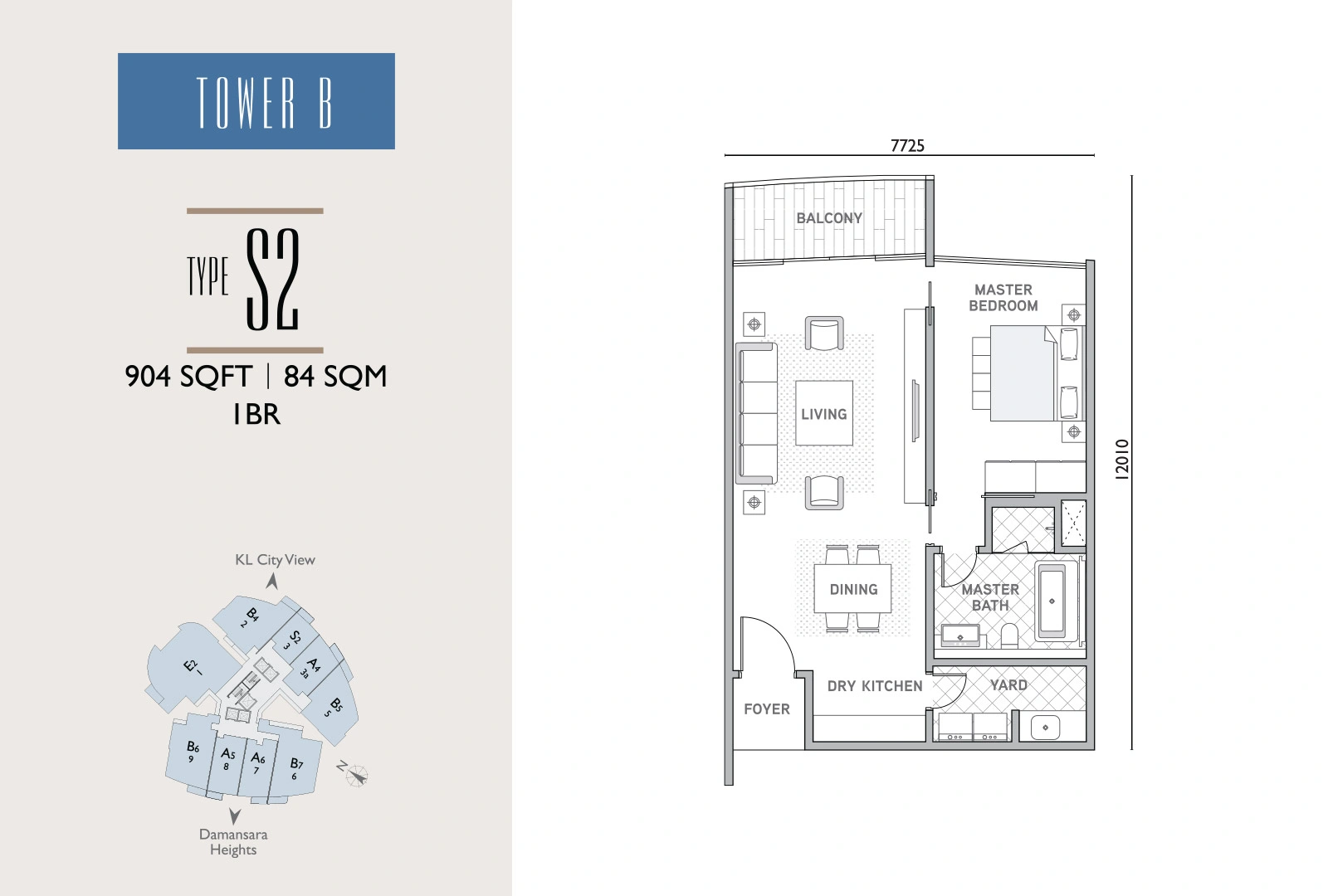 Tower B Type S2 - 1BR