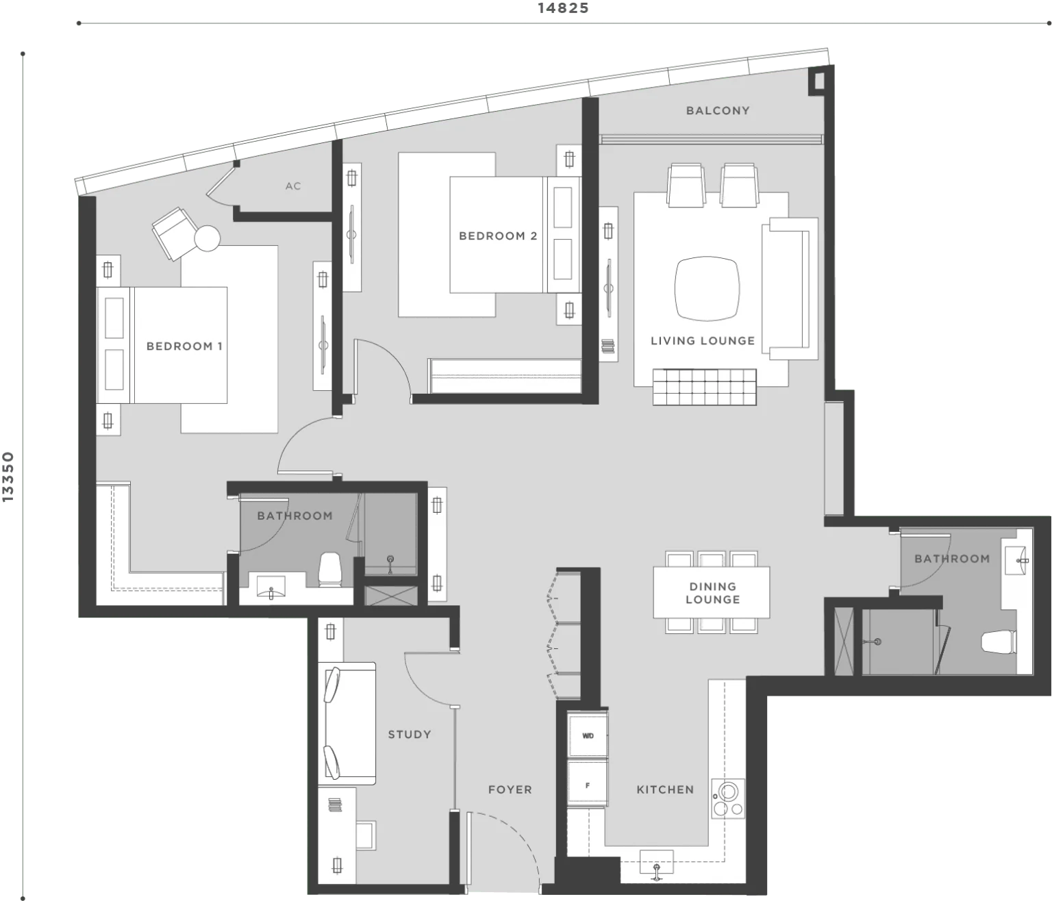 Type C4 - 2BR + 2BA + Study