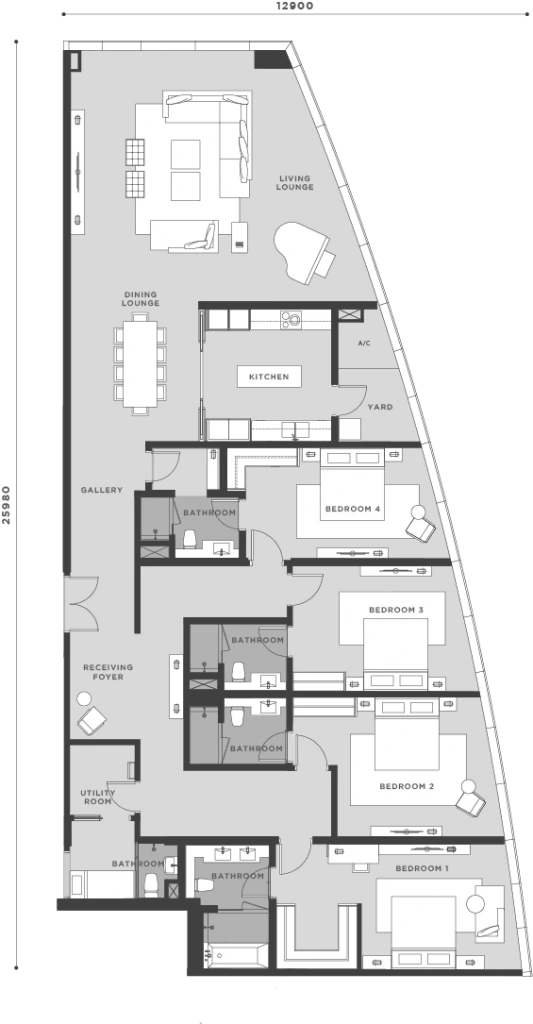 Type P4 - 4BR + 3BA + Maid