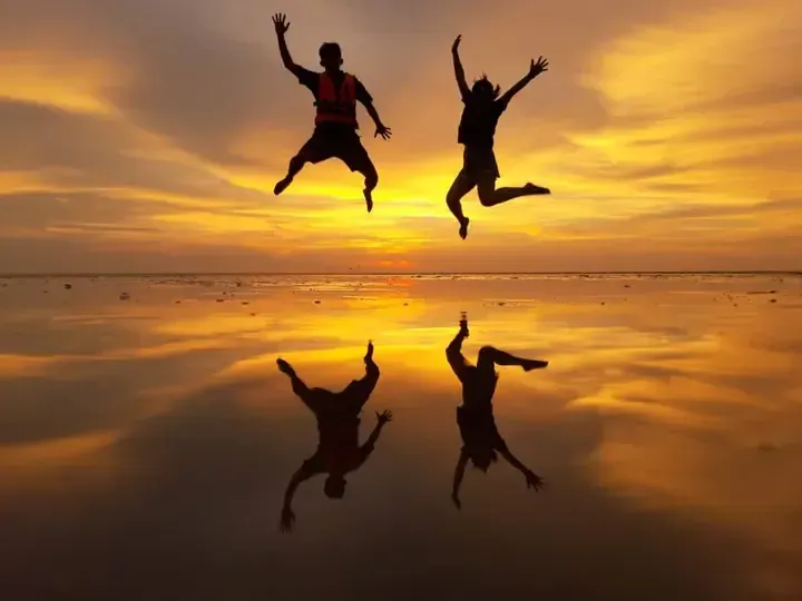 Malaysia's version of the Uyuni Salt Flats' sky mirror at sunset